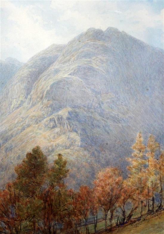 William Gershom Collingwood (1854-1932) Yewdale Crag 14 x 10.25in.
